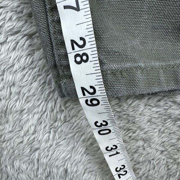 Carhartt Mens 42x30 Work Pants Green Utility Canvas B11-MOS Carpenter Rugged Fit - Picture 7 of 12